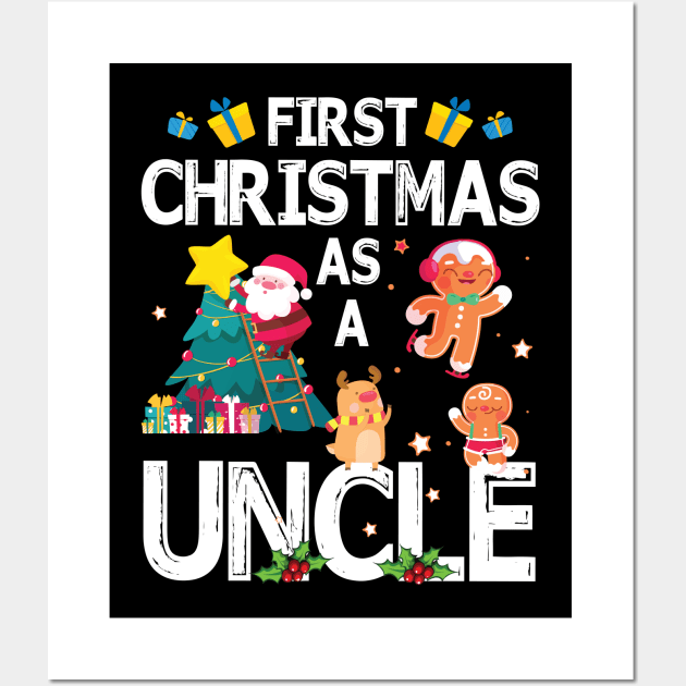 First Christmas As A Uncle Merry Xmas Noel Day Niece Nephew Wall Art by bakhanh123